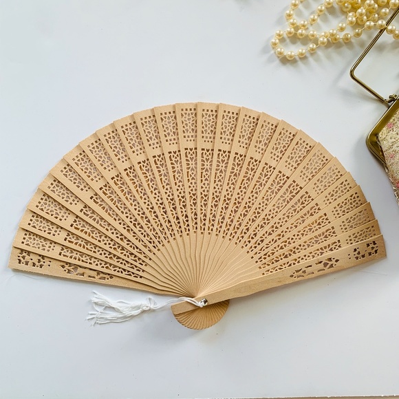 Vintage 1950s Evening Clutch + Sandalwood Fan - Picture 3 of 8